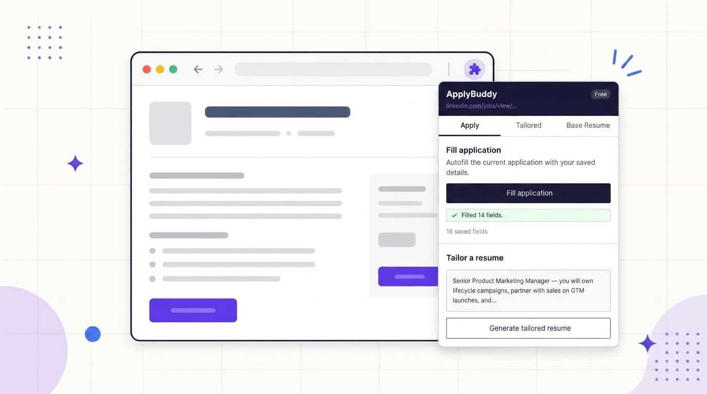 Introducing the ApplyBuddy Chrome Extension: Tailor and Autofill From Any Job Page